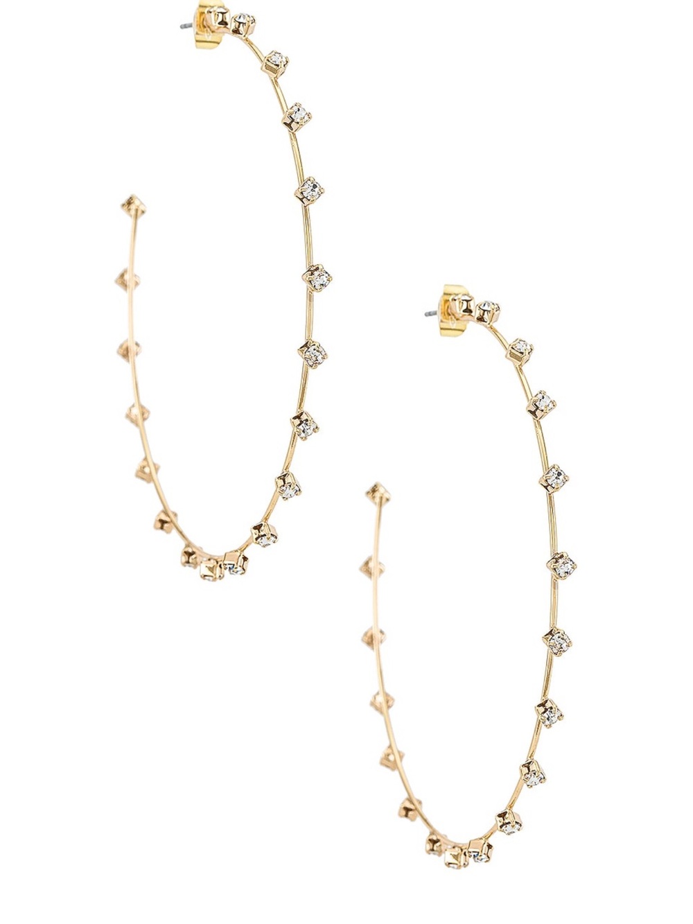 ETTIKA Rhinestone Gold Hoop Earrings